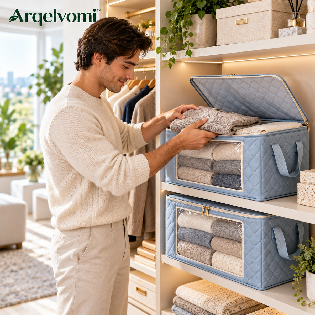 Arqelvomi™ GarmentShell 3-Pack Hanging Garment Bags for Closet – Breathable Fabric Suit & Dress Storage Covers with Full-Length Zipper, Hanger Opening & Clear ID Window